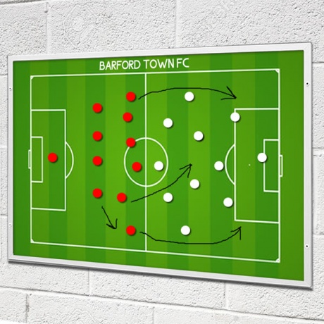 Football Tactical Magnetic Board with Team Name & Badge - 900 x 1200mm